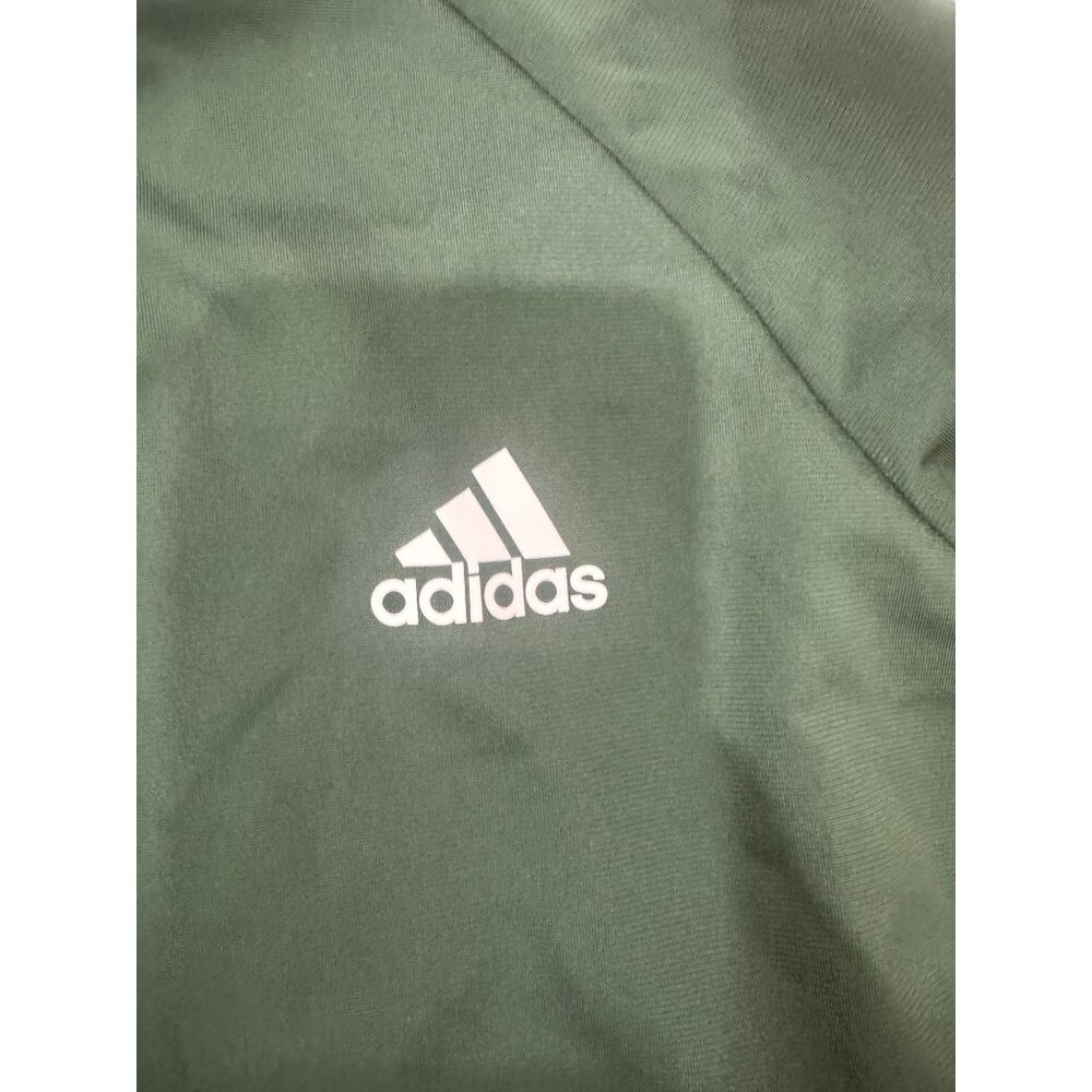 Adidas Womens XL Green Track Jacket With White Stripes & Logo Full Zip W 3S TT T - Picture 3 of 5